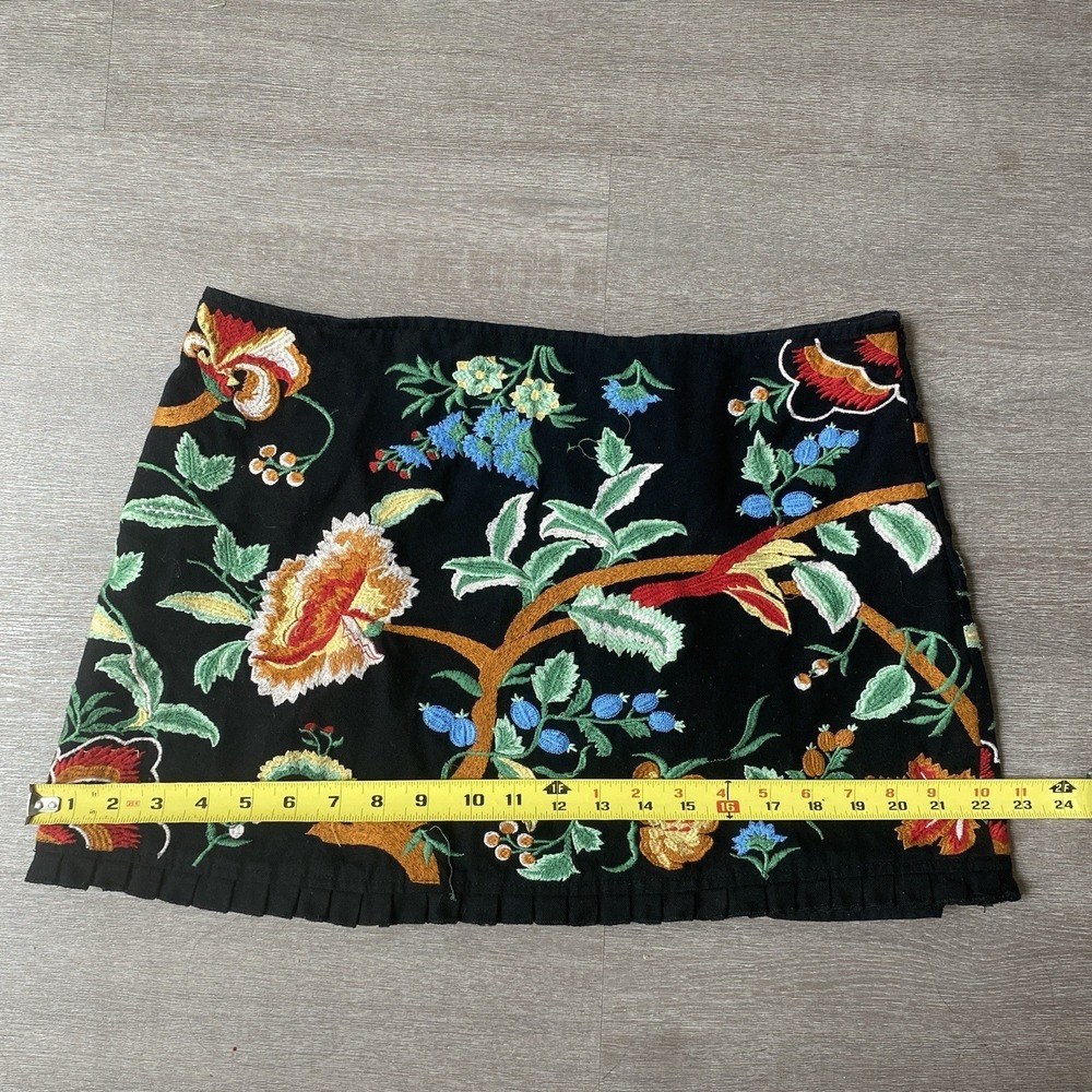 Zara Jacquard Embroidered Floral Skirt Women's Size Medium Whimsy Colorful - Picture 5 of 8